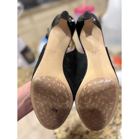 ALEX MARIE MARLA RHINESTONE BEADED Black Slingback PUMP HEEL SHOE Size 10 - Picture 8 of 8